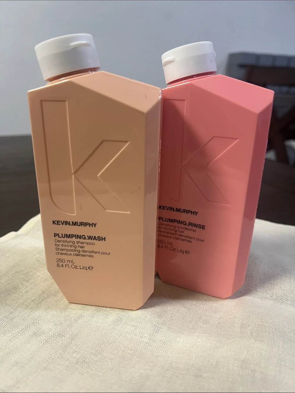 KEVIN.MURPHY Plumping Wash & Rinse Duo - Peach and Pink Bottles